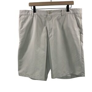 Greg Norman Men 38 Beige Shorts Rear Pocket Button Is Missing